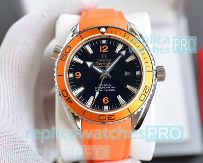 Swiss Replica Omega Seamaster Planet Ocean 600m Orange Rubber Strap